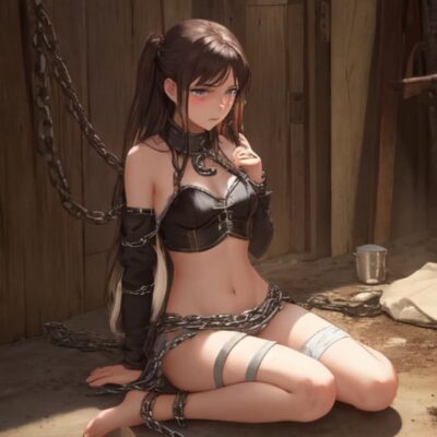带锁铁胸罩手铐脚镣项圈锁二次元图片