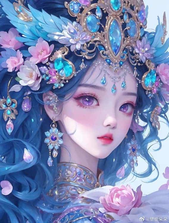 AI动漫国潮民俗风女生微信头像_9