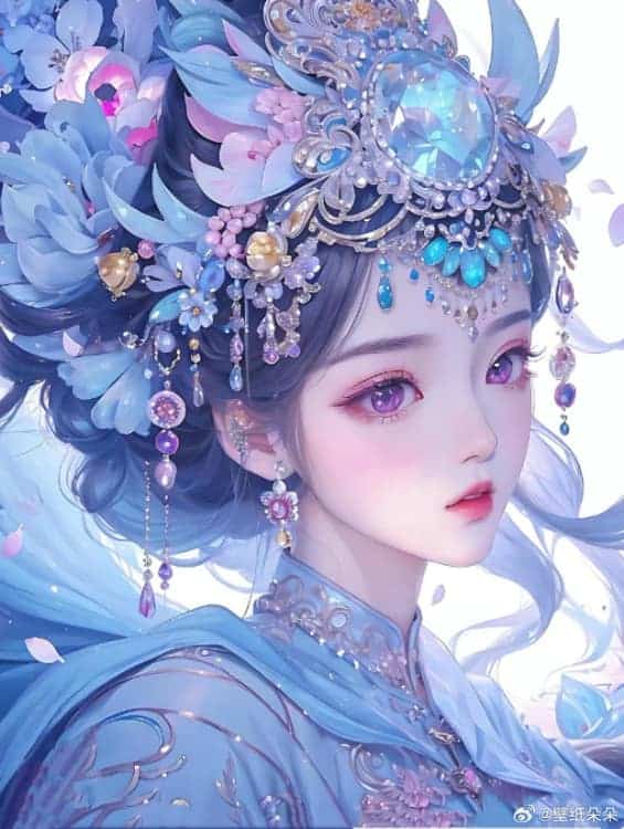 AI动漫国潮民俗风女生微信头像_11