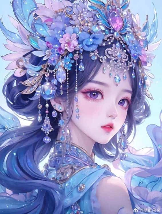 AI动漫国潮民俗风女生微信头像_12