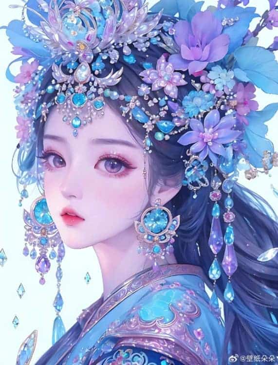 AI动漫国潮民俗风女生微信头像_13