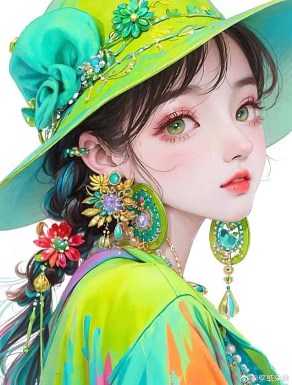 AI动漫国潮民俗风女生微信头像_14