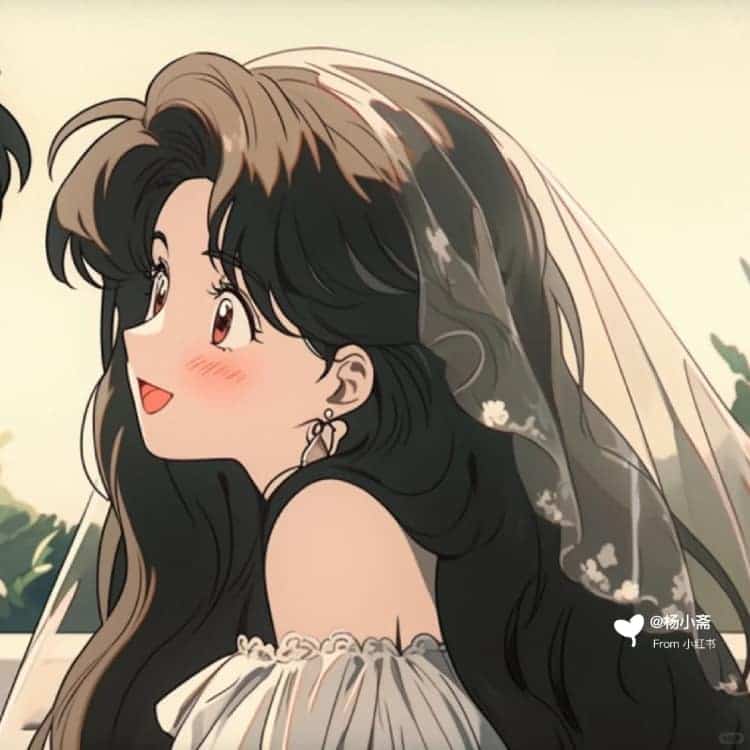 AI旧漫婚纱系列结婚情侣头像 一人一张情头_22