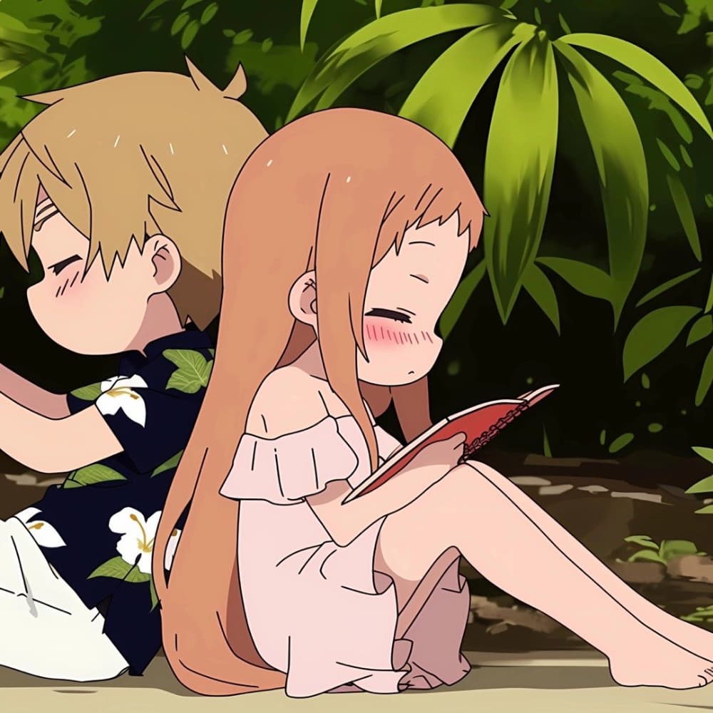 卡通夏日风爱好摄影的情侣头像_2