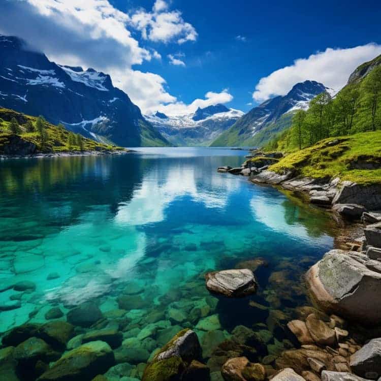 招财好运山水瀑布风景图微信头像_2