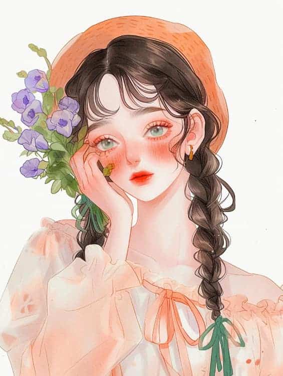 感性好看的温柔女生和红色玫瑰花微信闺蜜头像_1