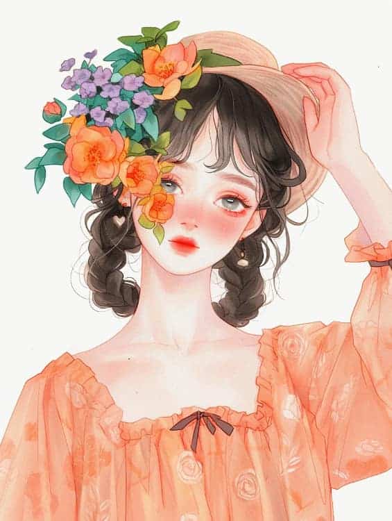感性好看的温柔女生和红色玫瑰花微信闺蜜头像_2