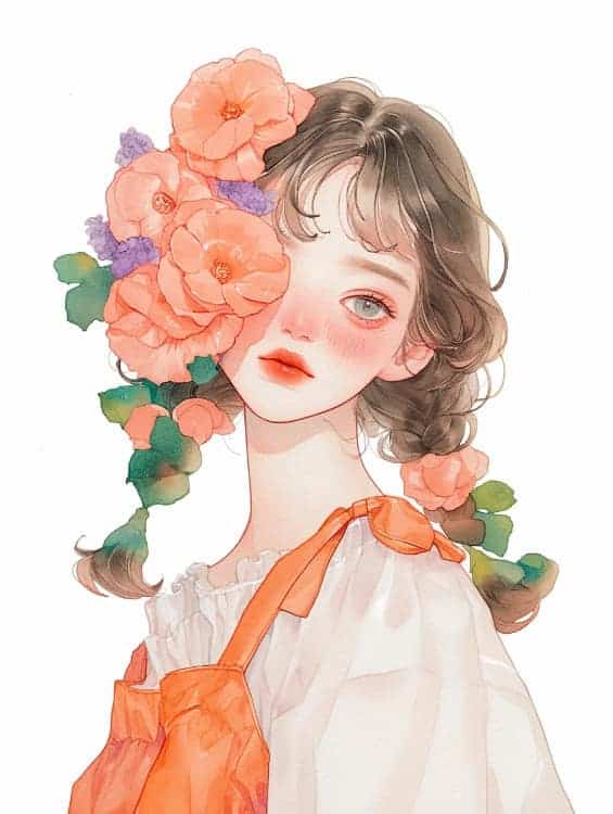 感性好看的温柔女生和红色玫瑰花微信闺蜜头像_3