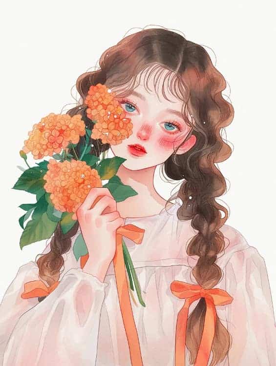 感性好看的温柔女生和红色玫瑰花微信闺蜜头像_5