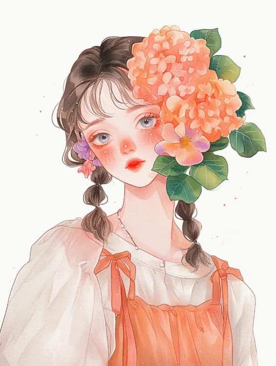 感性好看的温柔女生和红色玫瑰花微信闺蜜头像_8
