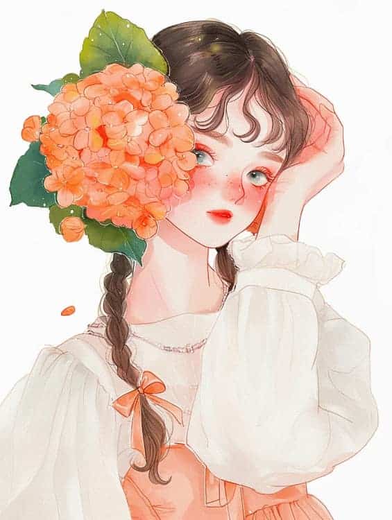 感性好看的温柔女生和红色玫瑰花微信闺蜜头像_9