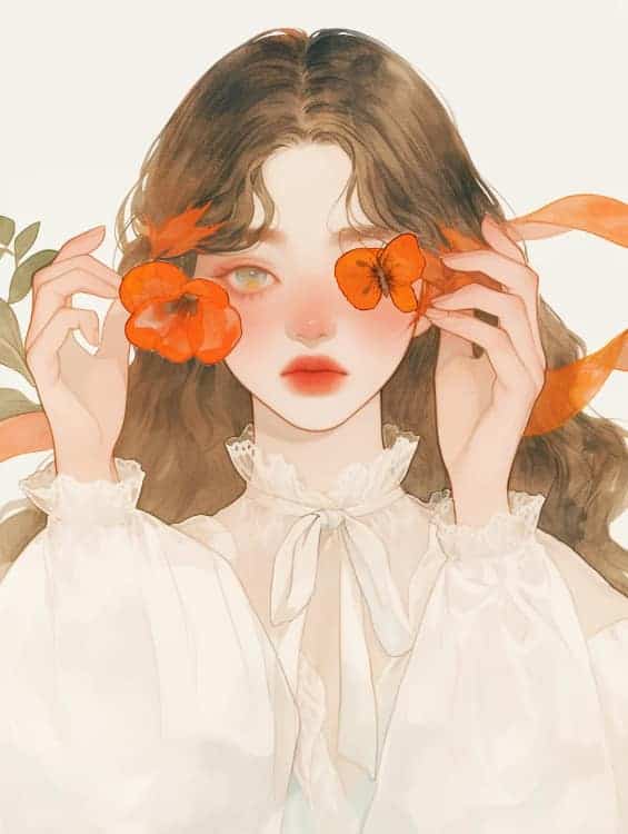 感性好看的温柔女生和红色玫瑰花微信闺蜜头像_21