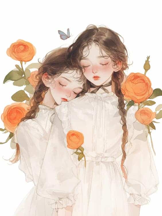 感性好看的温柔女生和红色玫瑰花微信闺蜜头像_28