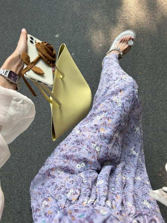 适合夏天的碎花裙子半身裙穿搭照片_13