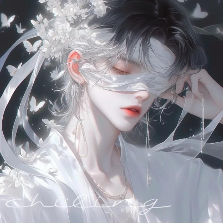 唯美又甜又撩人的动漫男生侧脸头像_17