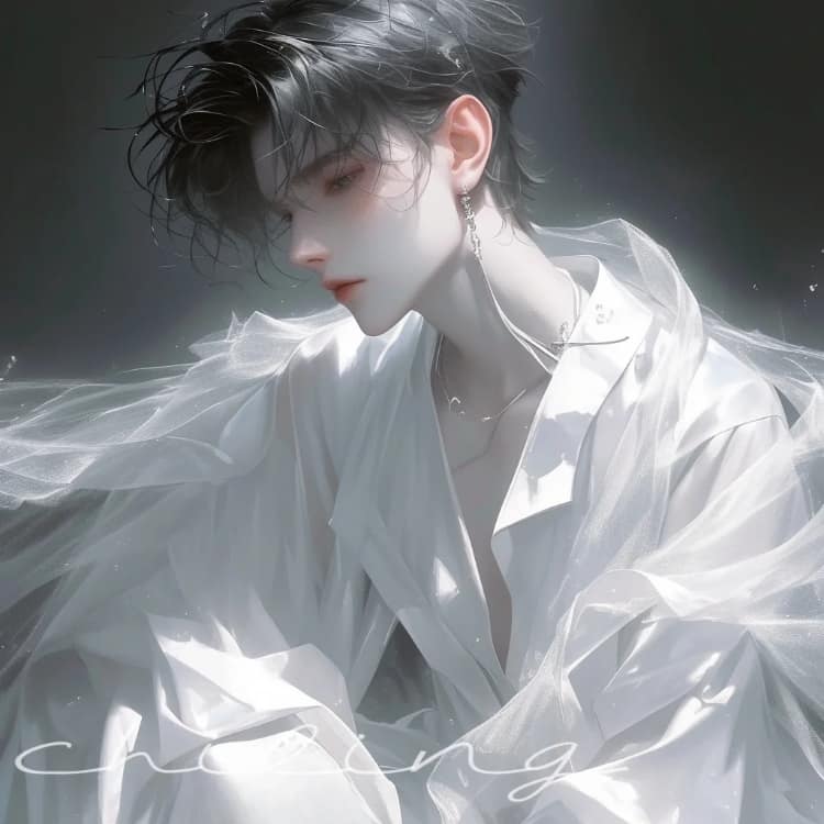 唯美又甜又撩人的动漫男生侧脸头像_16