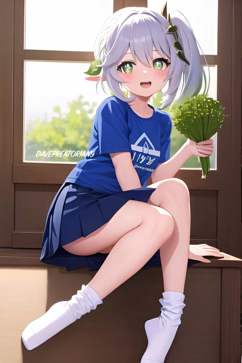 纳西妲开襟开叉裙鞋子图片选择的真棒_3