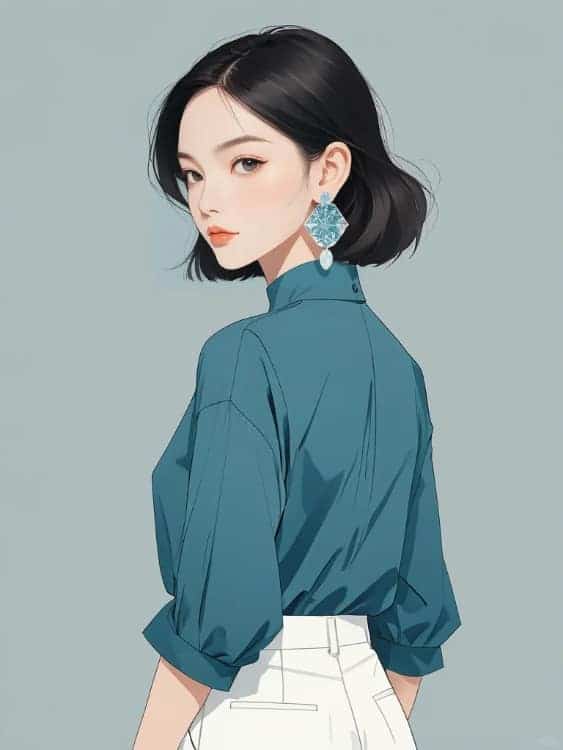 成熟干练简约气质职场女性AI微信头像_23