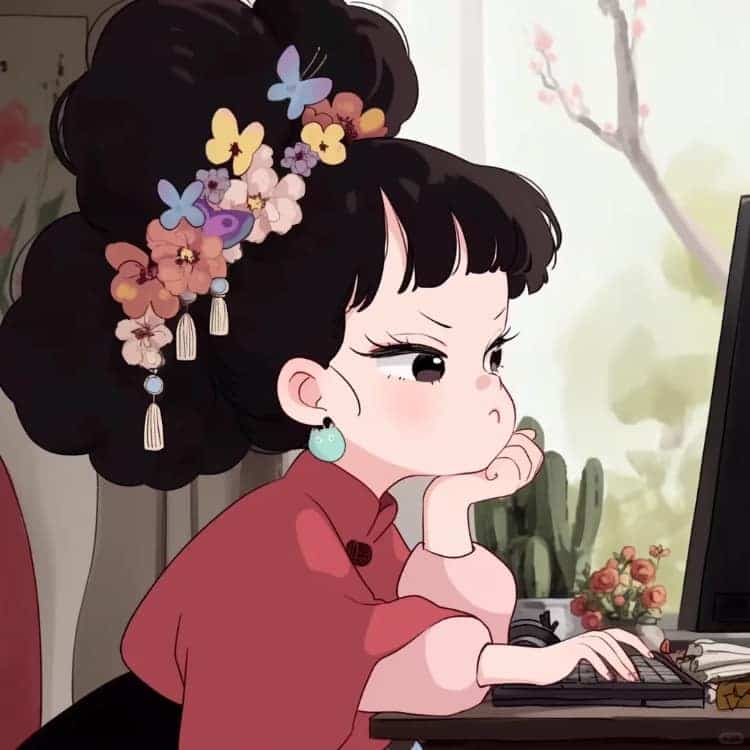 不想上班可爱后宫版古风女生头像_15