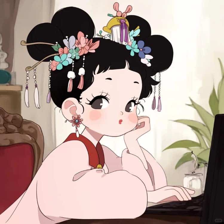 不想上班可爱后宫版古风女生头像_13