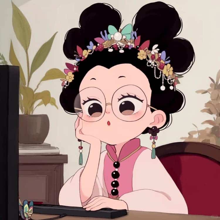 不想上班可爱后宫版古风女生头像_12