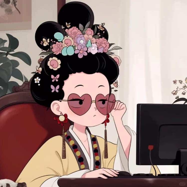不想上班可爱后宫版古风女生头像_11