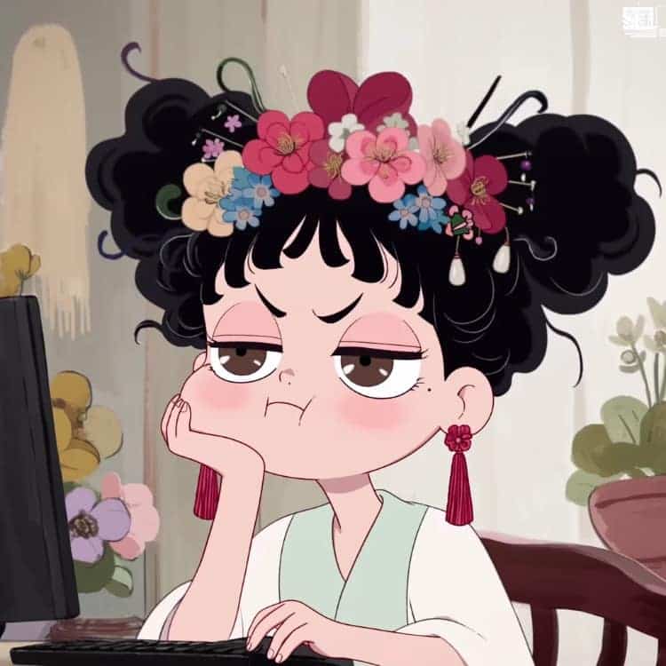 不想上班可爱后宫版古风女生头像_9