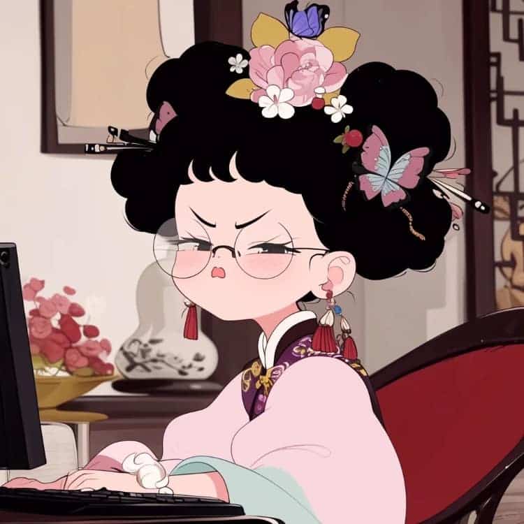 不想上班可爱后宫版古风女生头像_8
