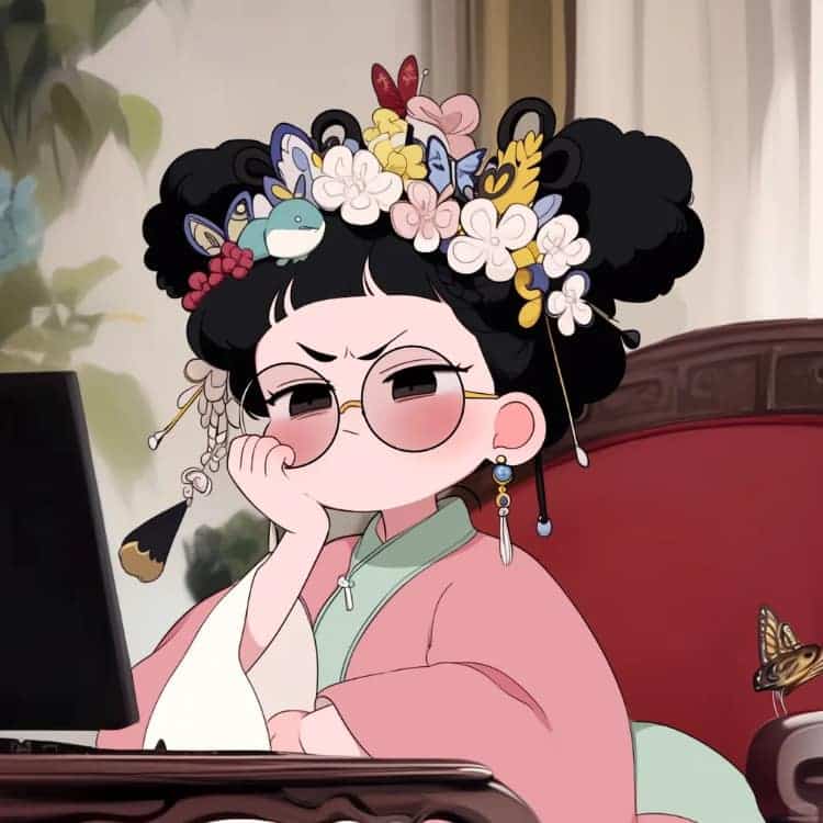 不想上班可爱后宫版古风女生头像_5