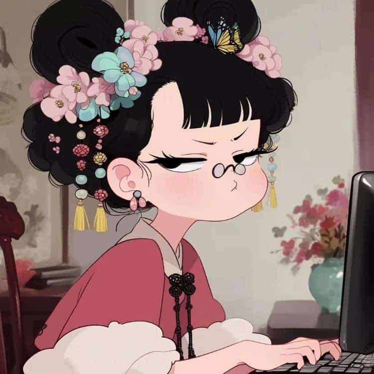 不想上班可爱后宫版古风女生头像_4