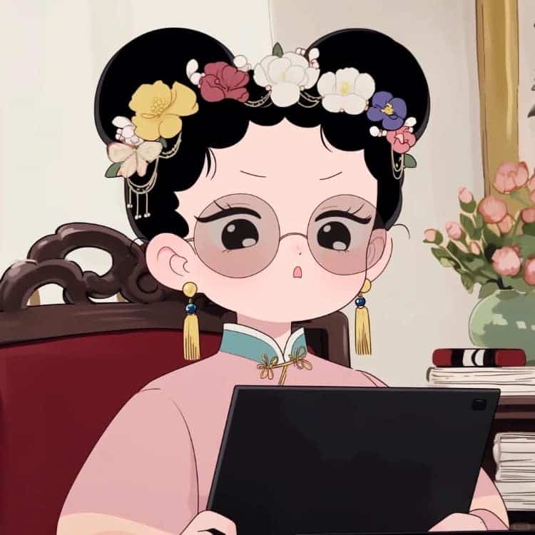 不想上班可爱后宫版古风女生头像_2