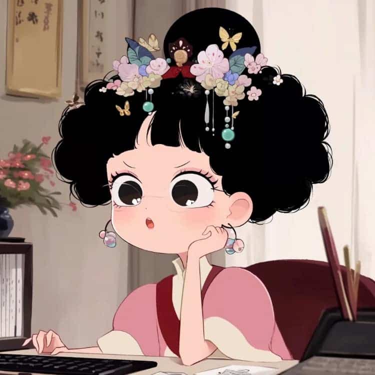 不想上班可爱后宫版古风女生头像_1