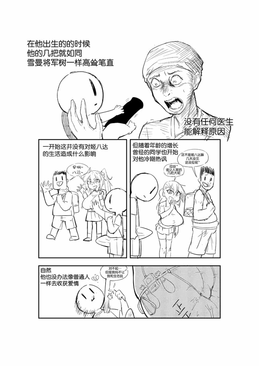 有一根又黑又硬的蘑菇头的漫画图片_2