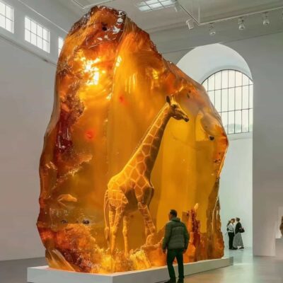 琥珀里的长颈鹿图片
