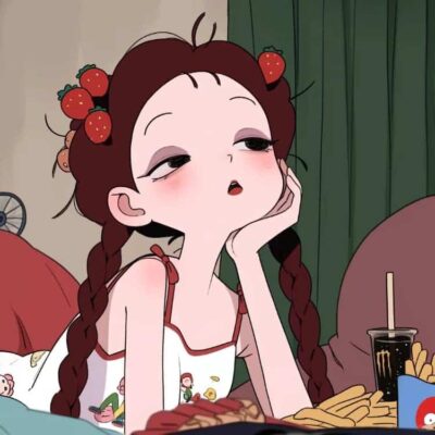 适合夏天的摆烂女生卡通闺蜜头像