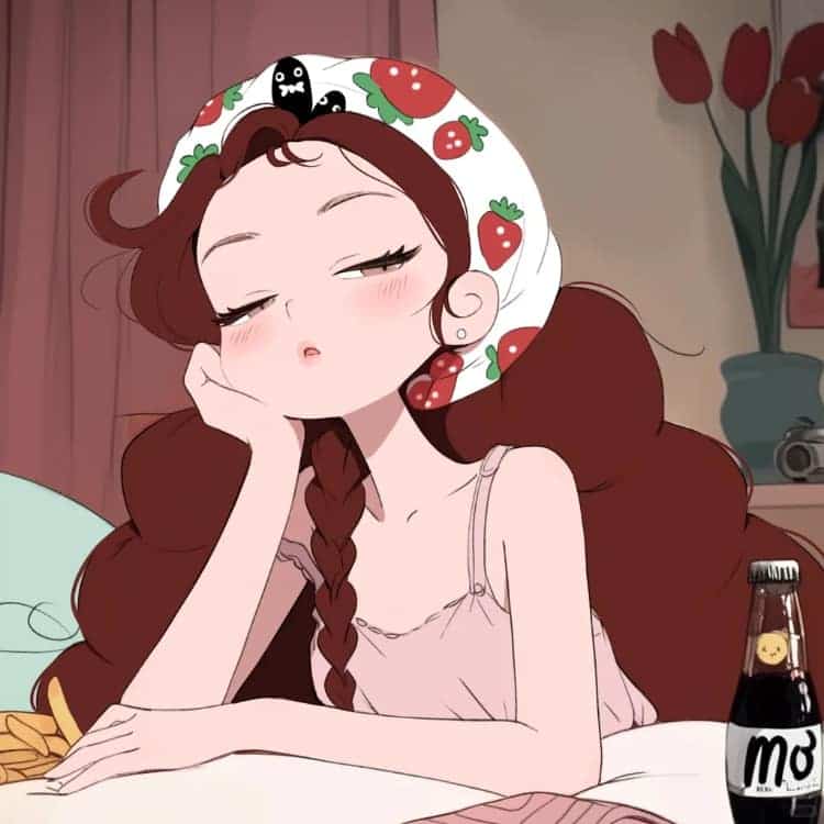 适合夏天的摆烂女生卡通闺蜜头像_2