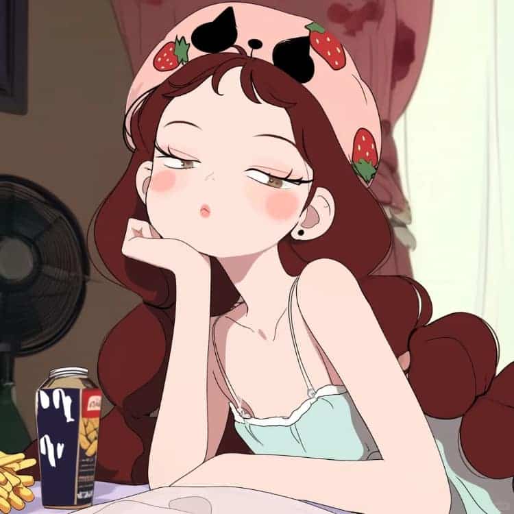 适合夏天的摆烂女生卡通闺蜜头像_4