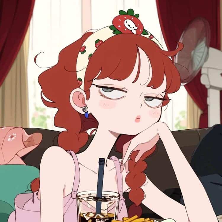 适合夏天的摆烂女生卡通闺蜜头像_6