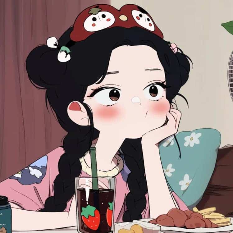 适合夏天的摆烂女生卡通闺蜜头像_9