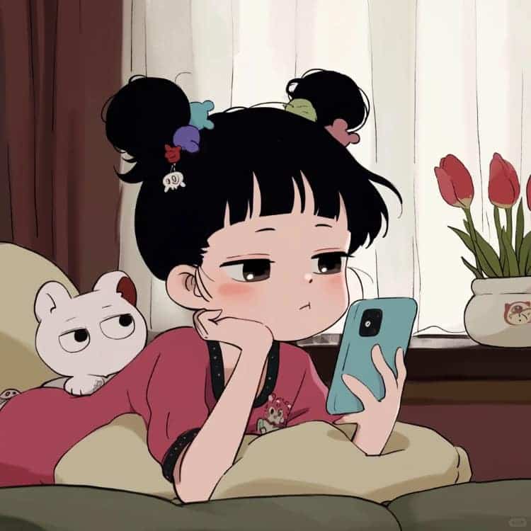 适合夏天的摆烂女生卡通闺蜜头像_11