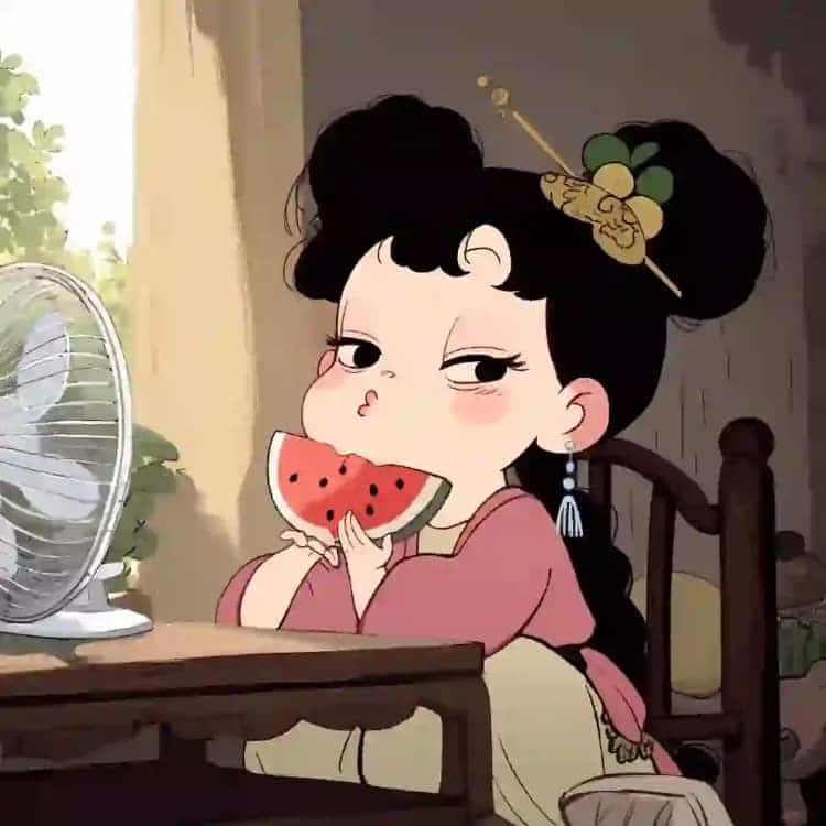 适合夏天的摆烂女生卡通闺蜜头像_19