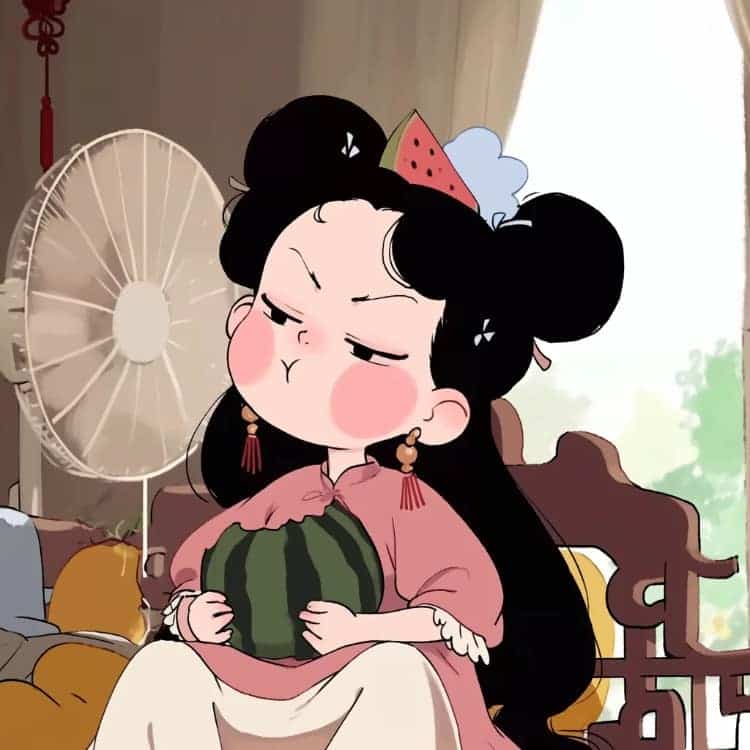 适合夏天的摆烂女生卡通闺蜜头像_20