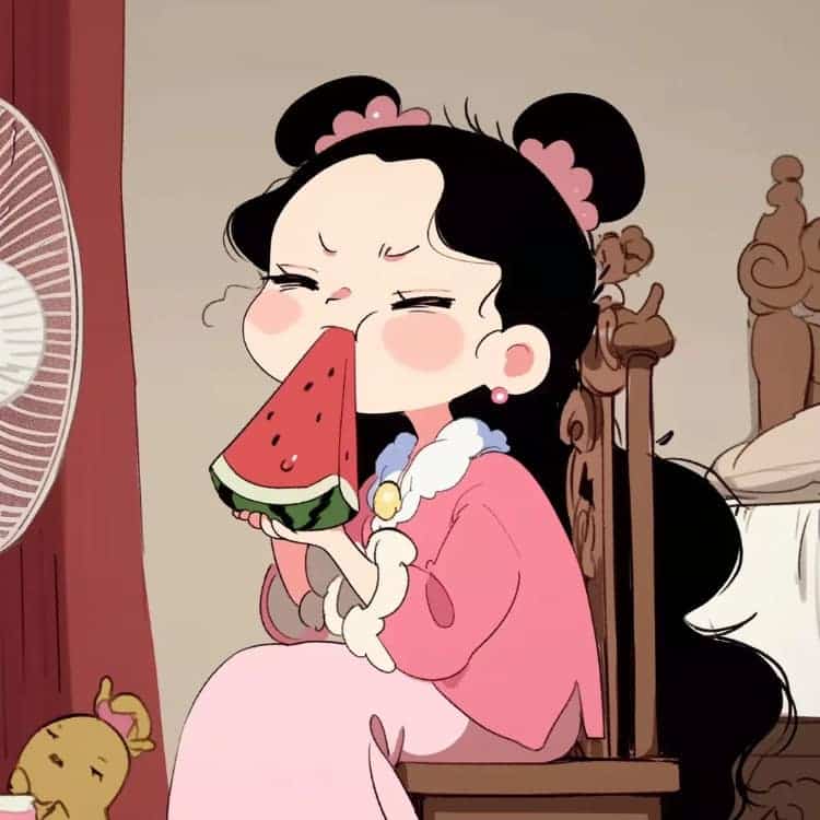 适合夏天的摆烂女生卡通闺蜜头像_22