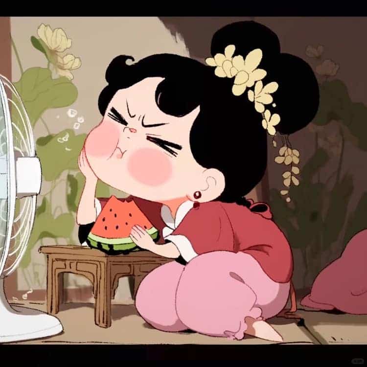 适合夏天的摆烂女生卡通闺蜜头像_25