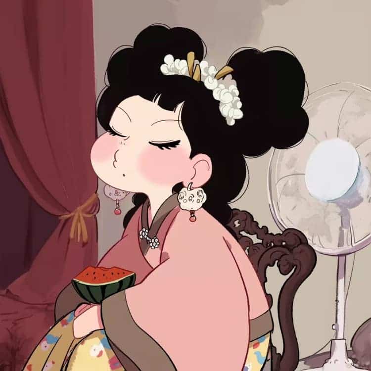 适合夏天的摆烂女生卡通闺蜜头像_26