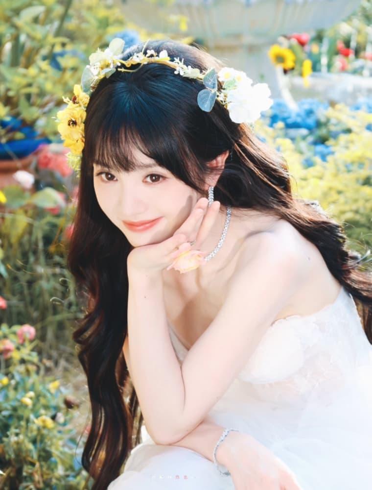 田曦薇花间提裙写真图片_1
