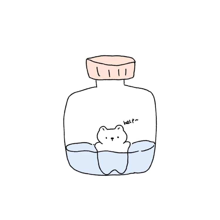 卡通简笔画白底极简可爱小众头像_5