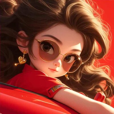 珠光宝气坐豪车红衣名媛风女生头像
