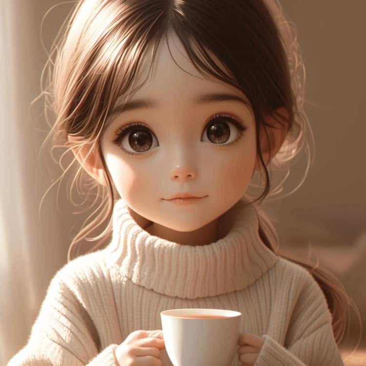 感性成熟女生一个人喝咖啡的AI微信头像_16