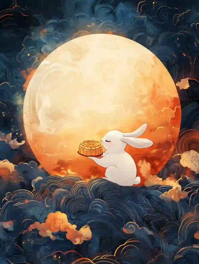 AI生成中秋月兔中秋节发朋友圈祝福配图_18